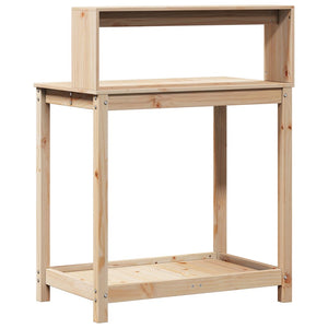 vidaXL Potting Table with Shelves 82.5x50x109.5 cm Solid Wood Pine