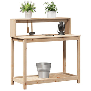 vidaXL Potting Table with Shelves 108x50x109.5 cm Solid Wood Pine