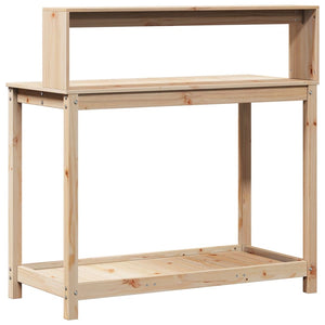 vidaXL Potting Table with Shelves 108x50x109.5 cm Solid Wood Pine