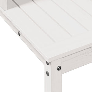 vidaXL Potting Table with Shelves White 108x50x109.5 cm Solid Wood Pine