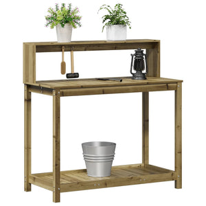 vidaXL Potting Table with Shelves 108x50x109.5 cm Impregnated Wood Pine