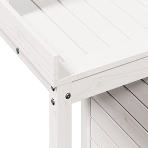 vidaXL Potting Table with Shelves White 82.5x50x109.5 cm Solid Wood Pine