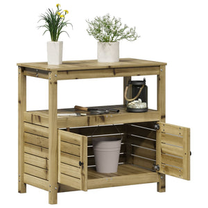 vidaXL Potting Table with Shelves 82.5x45x81 cm Impregnated Wood Pine