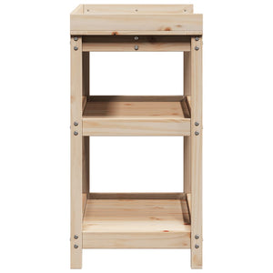 vidaXL Potting Table with Shelves 82.5x45x86.5 cm Solid Wood Pine