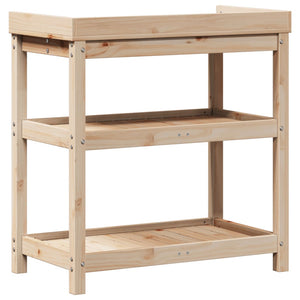 vidaXL Potting Table with Shelves 82.5x45x86.5 cm Solid Wood Pine