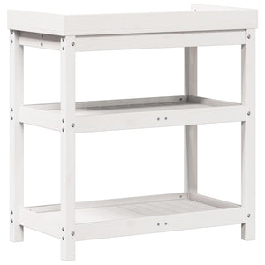 vidaXL Potting Table with Shelves White 82.5x45x86.5 cm Solid Wood Pine