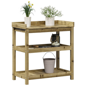 vidaXL Potting Table with Shelves 82.5x45x86.5 cm Impregnated Wood Pine