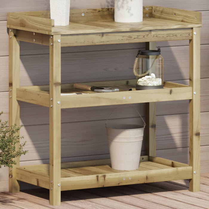 vidaXL Potting Table with Shelves 82.5x45x86.5 cm Impregnated Wood Pine