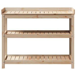 vidaXL Potting Table with Shelves 108x45x86.5 cm Solid Wood Pine