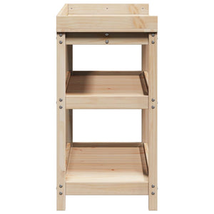 vidaXL Potting Table with Shelves 108x45x86.5 cm Solid Wood Pine