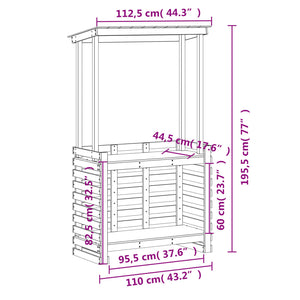 vidaXL Outdoor Bar Table with Roof 112.5x57x195.5 cm Solid Wood