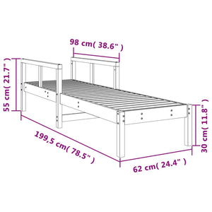 vidaXL Sun Lounger 199.5x62x55 cm Solid Wood Pine