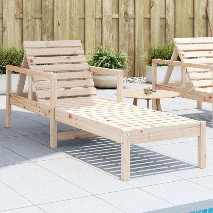 vidaXL Sun Lounger 199.5x62x55 cm Solid Wood Pine