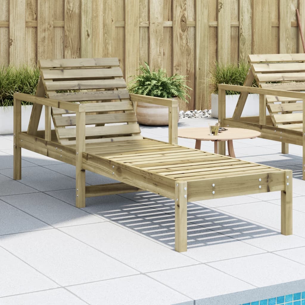 vidaXL Sun Lounger 199.5x62x55 cm Impregnated Wood Pine