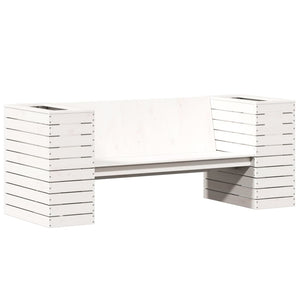 vidaXL Planter Bench White 167.5x60x65 cm Solid Wood Pine