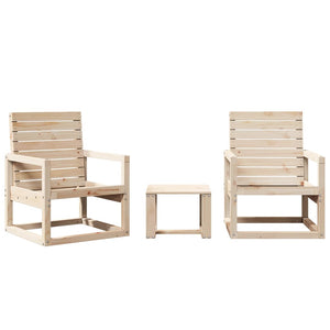 vidaXL 3 Piece Garden Lounge Set Solid Wood Pine