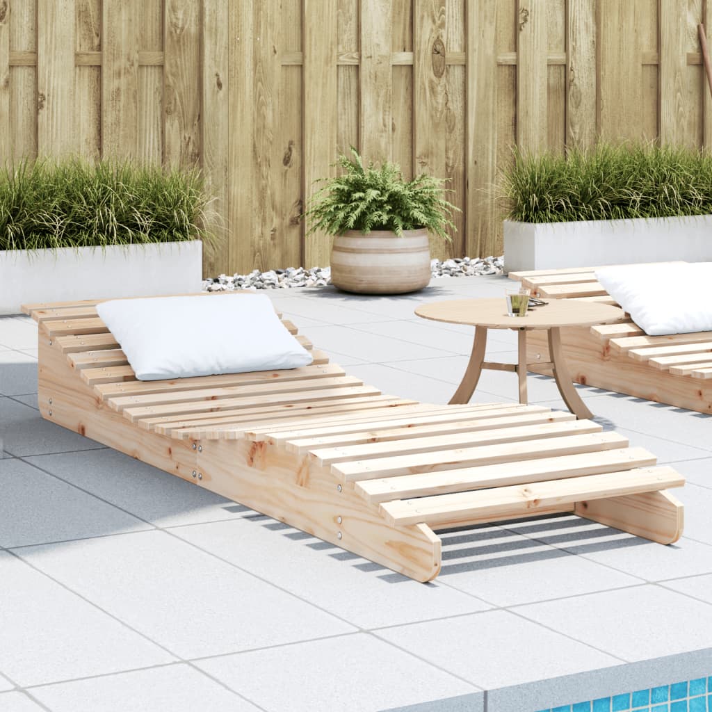 vidaXL Sun Lounger 205x60x31.5 cm Solid Wood Pine