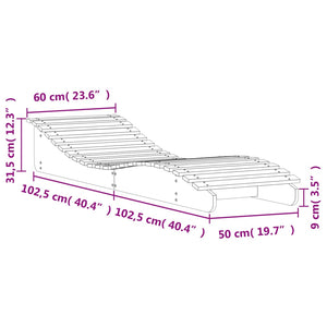 vidaXL Sun Lounger White 205x60x31.5 cm Solid Wood Pine