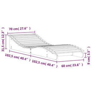 vidaXL Sun Lounger 205x70x31.5 cm Solid Wood Pine