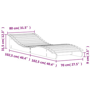 vidaXL Sun Lounger 205x80x31.5 cm Solid Wood Pine