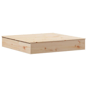 vidaXL Sandpit with Cover 111x111x19.5 cm Solid Wood Pine