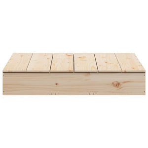 vidaXL Sandpit with Cover 111x111x19.5 cm Solid Wood Pine