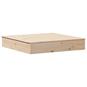 vidaXL Sandpit with Cover 111x111x19.5 cm Solid Wood Pine