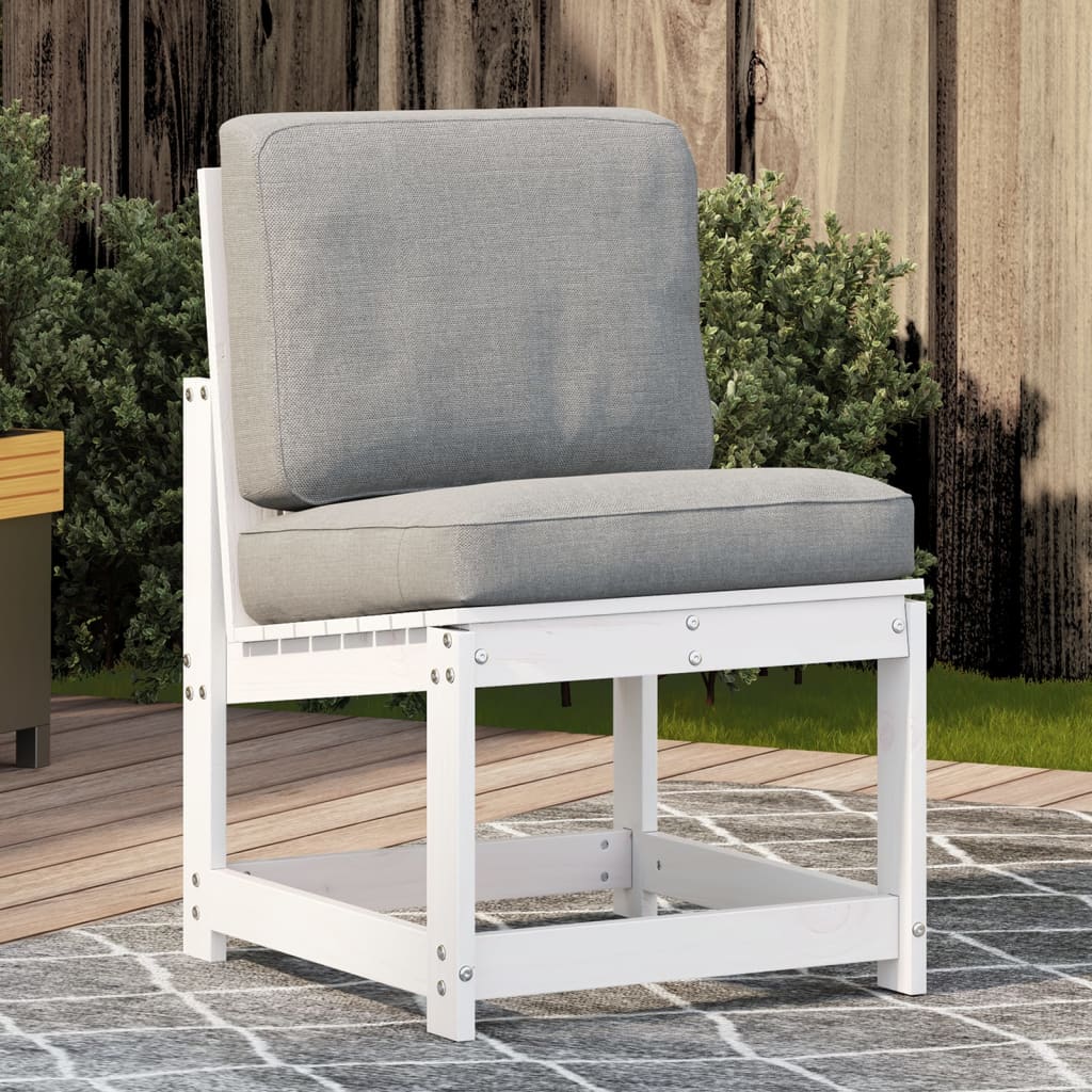 vidaXL Garden Chair White 50.5x55x77 cm Solid Wood Pine