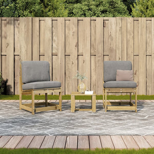 vidaXL 3 Piece Garden Lounge Set Impregnated Wood Pine