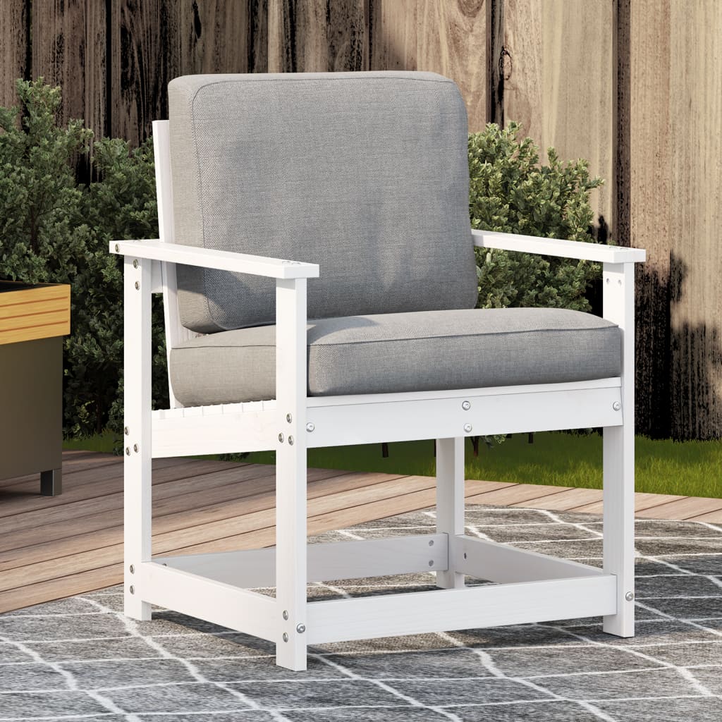 vidaXL Garden Chair White 62x56x77 cm Solid Wood Pine