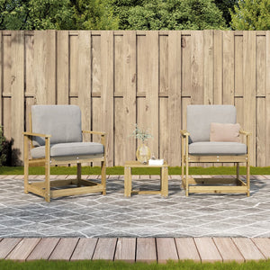 vidaXL 3 Piece Garden Lounge Set Impregnated Wood Pine