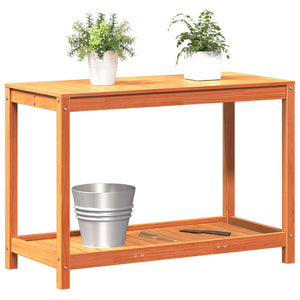 vidaXL Potting Table with Shelf Wax Brown 108x50x75 cm Solid Wood Pine