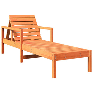 vidaXL Sun Lounger Wax Brown 199.5x62x55 cm Solid Wood Pine