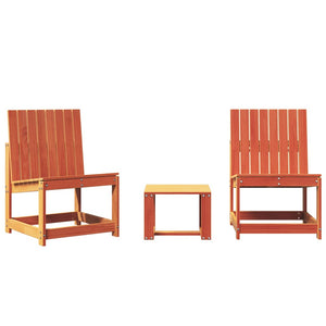 vidaXL 3 Piece Garden Lounge Set Wax Brown Solid Wood Pine