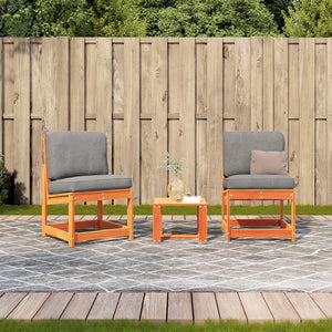 vidaXL 3 Piece Garden Lounge Set Wax Brown Solid Wood Pine