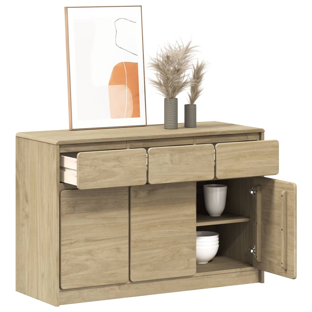 vidaXL Sideboard SAUDA Oak 114x43x75.5 cm Solid Wood Pine