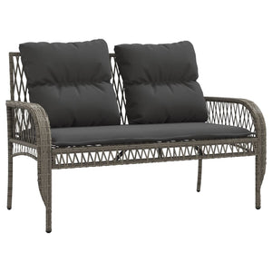 vidaXL 4 Piece Garden Sofa Set with Cushions Grey Poly Rattan