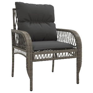 vidaXL 4 Piece Garden Sofa Set with Cushions Grey Poly Rattan