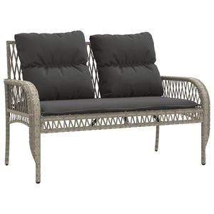 vidaXL 4 Piece Garden Sofa Set with Cushions Light Grey Poly Rattan