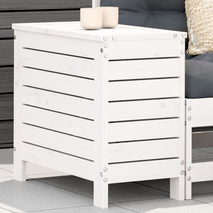 vidaXL Garden Footstool White 62x31.5x52 cm Solid Wood Pine