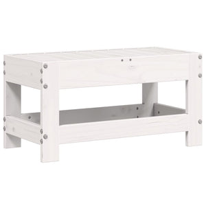 vidaXL Garden Footstool White 62x30x32 cm Solid Wood Pine