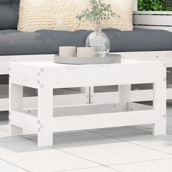 vidaXL Garden Footstool White 62x30x32 cm Solid Wood Pine