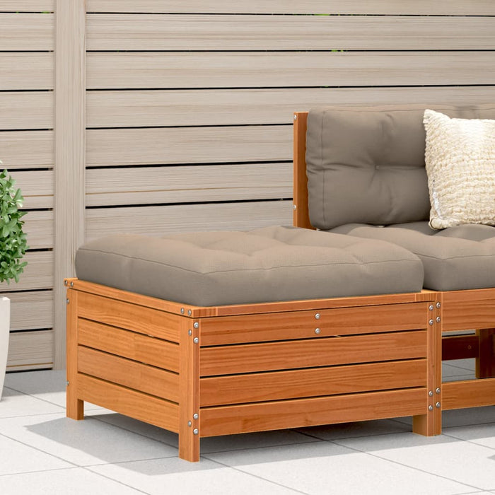 vidaXL Garden Footstool Wax Brown 62x63.5x32 cm Solid Wood Pine