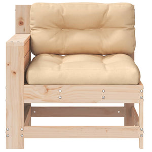 vidaXL Garden Armrest Sofa with Cushion Solid Wood Pine