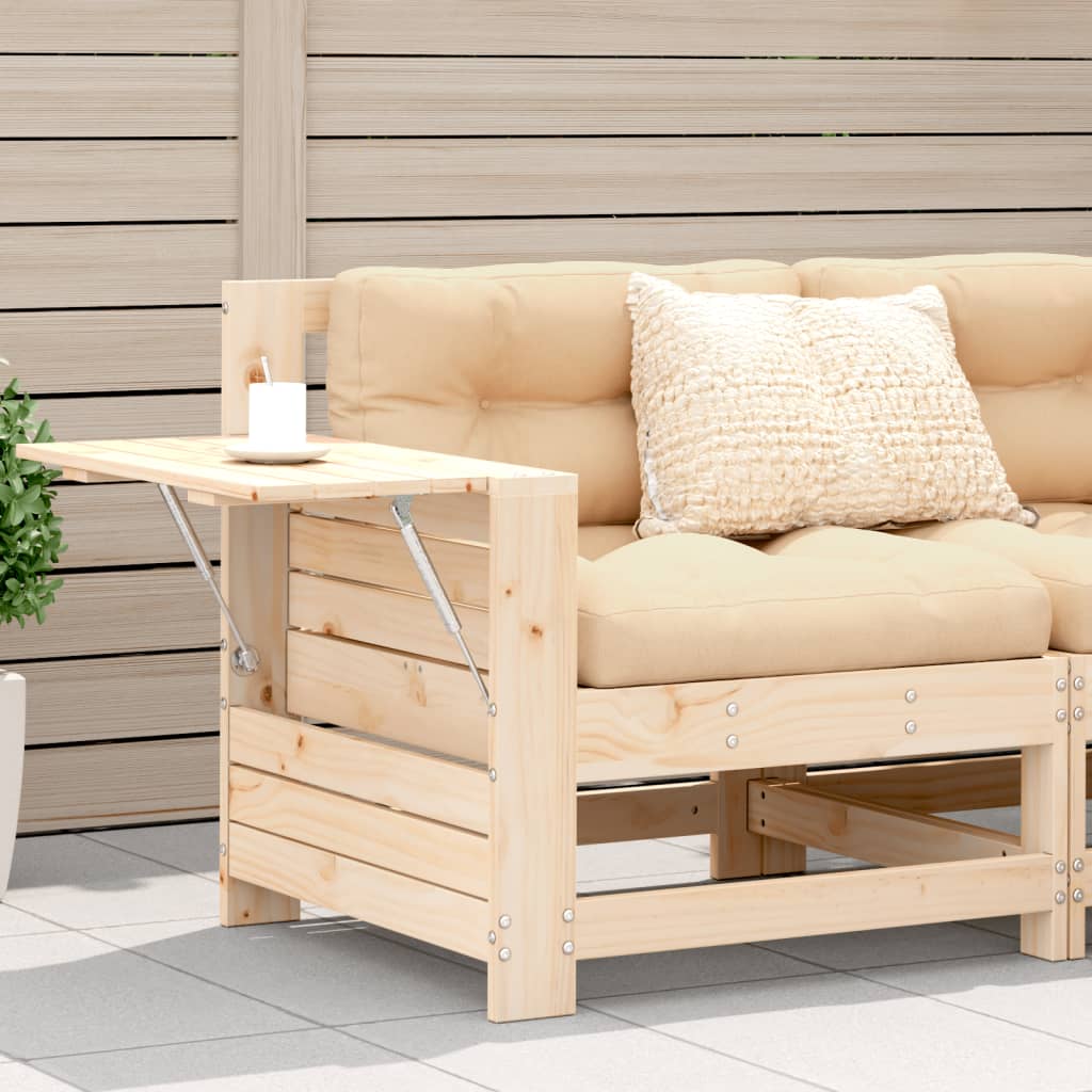 vidaXL Garden Armrest Sofa with Cushion Solid Wood Pine