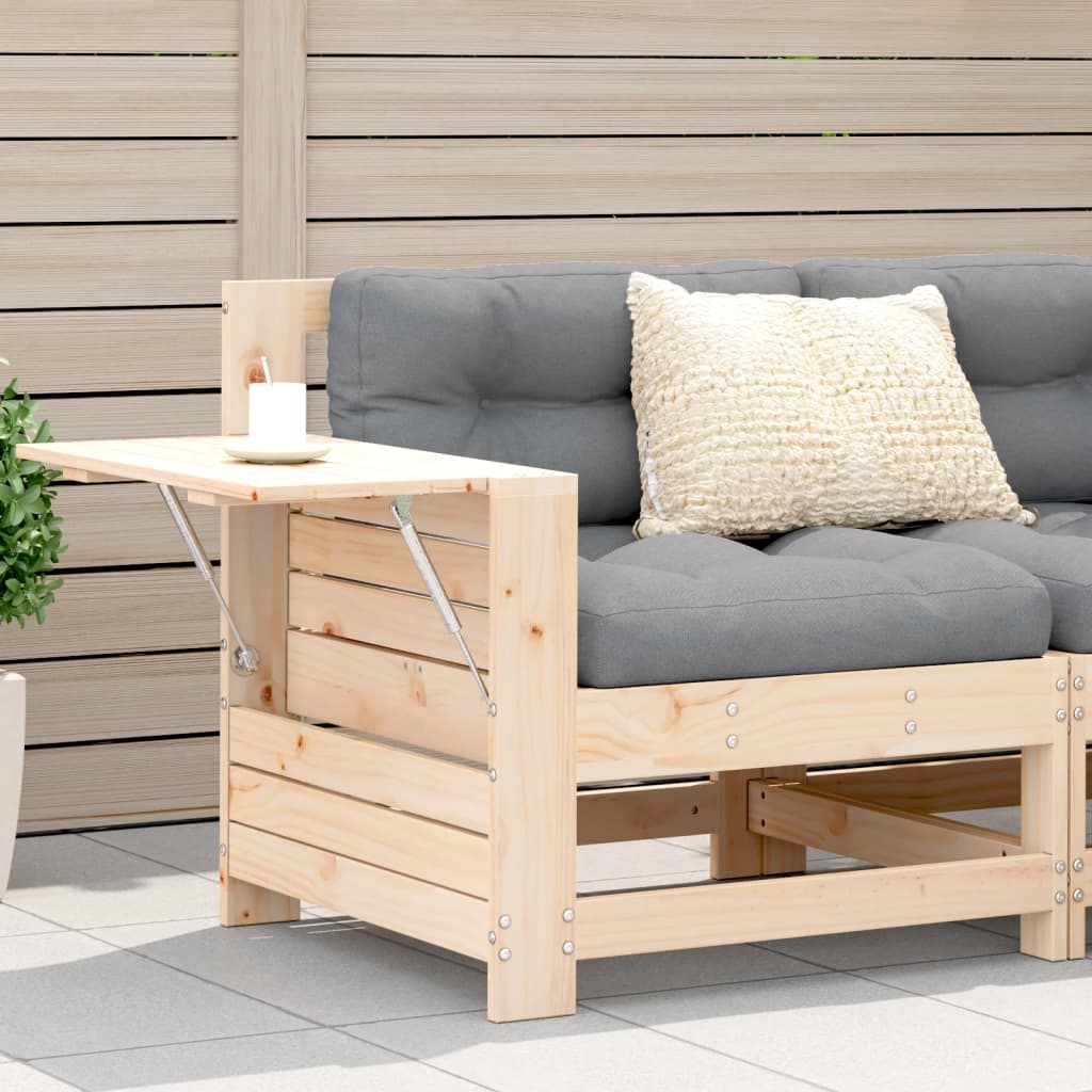 vidaXL Garden Armrest Sofa with Cushion Solid Wood Pine