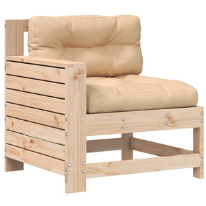 vidaXL Garden Armrest Sofa with Cushion Solid Wood Pine