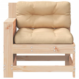 vidaXL Garden Armrest Sofa with Cushion Solid Wood Pine