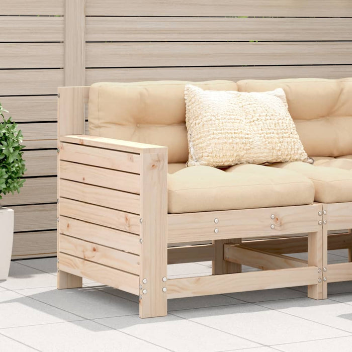 vidaXL Garden Armrest Sofa with Cushion Solid Wood Pine