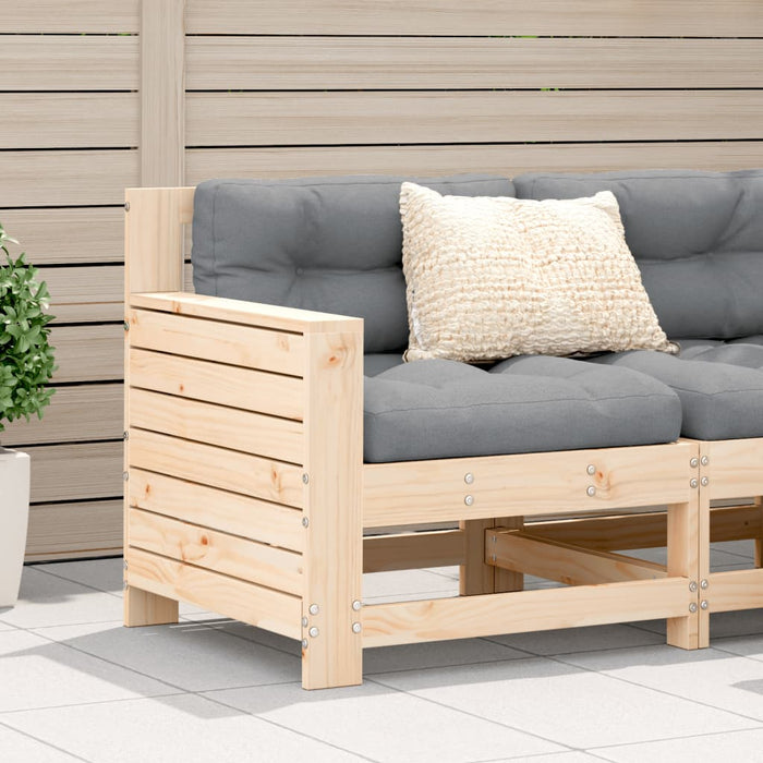 vidaXL Garden Armrest Sofa with Cushion Solid Wood Pine